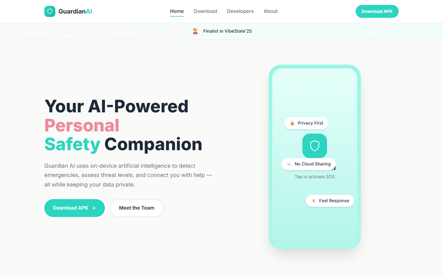 GuardianAI Platform live interface preview