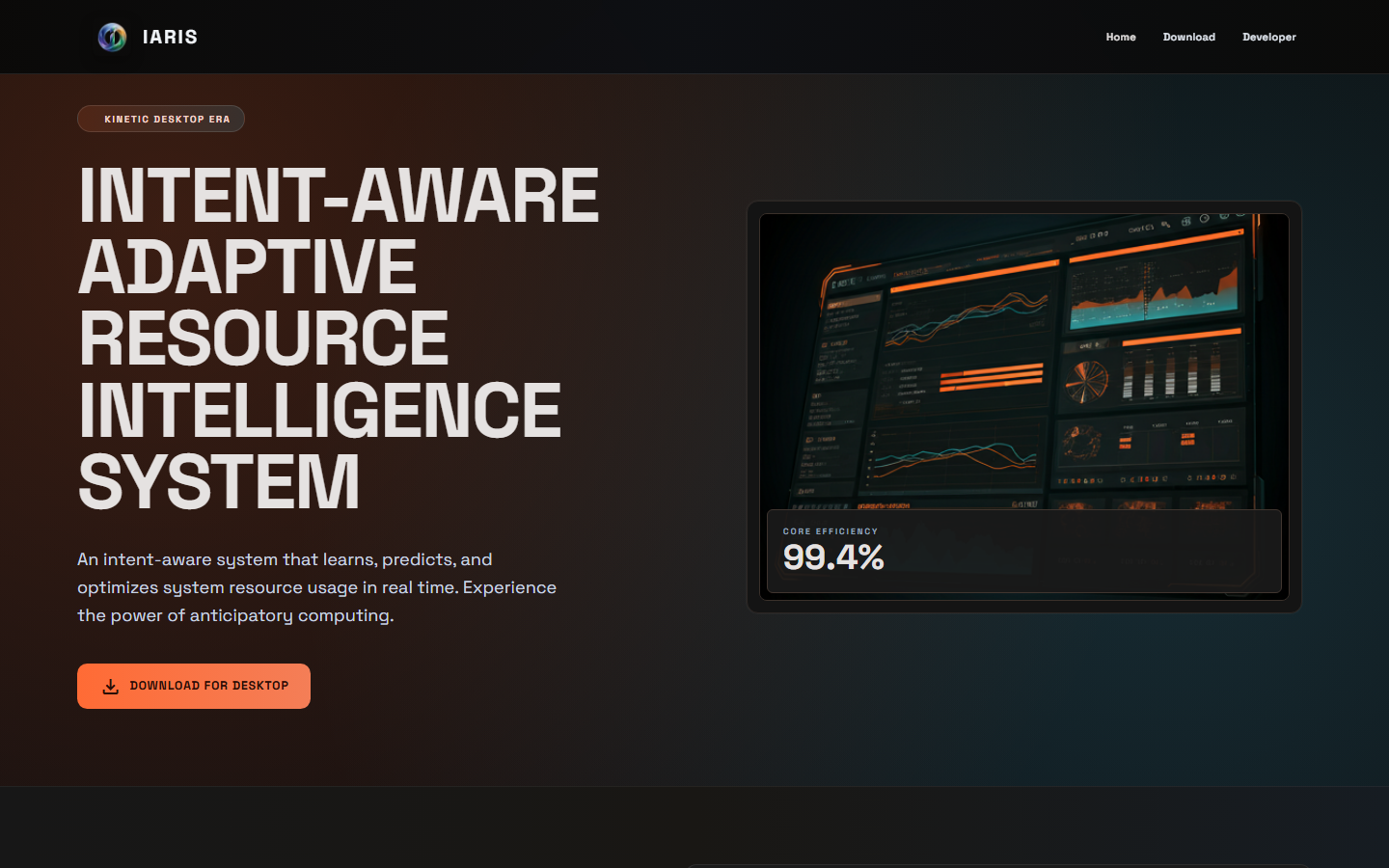 IARIS (Adaptive Resource Intelligence) live interface preview
